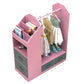 Kids Costume Organizer、 Costume Rack、Kids Armoire、Open Hanging Armoire Closet with Mirror-PINK_3