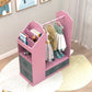 Kids Costume Organizer、 Costume Rack、Kids Armoire、Open Hanging Armoire Closet with Mirror-PINK_5