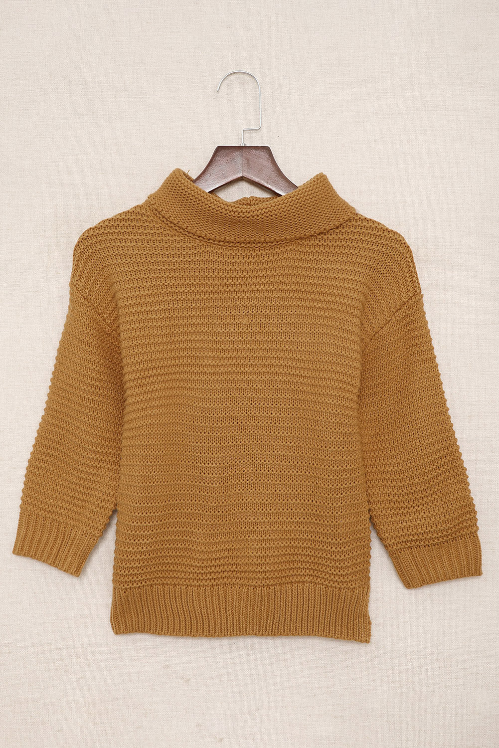 Girls Dropped Shoulder Turtleneck Sweater_7