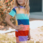 Color Block Side Slit Mini Dress For Girls_3