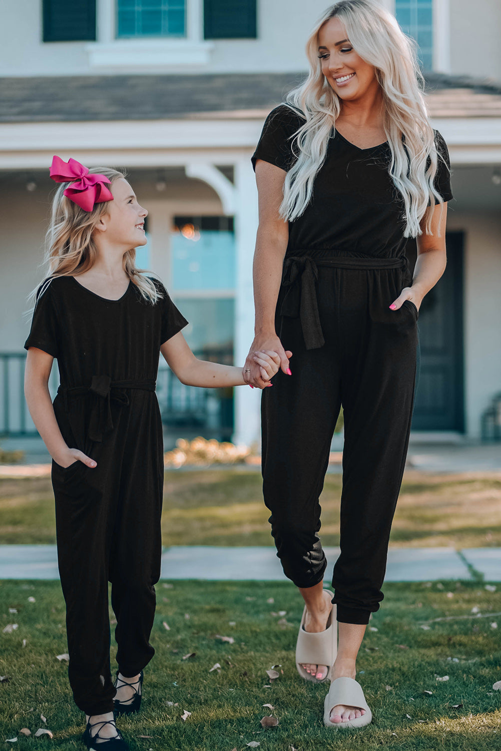 Belted Jogger Jumpsuit with Side Pockets for Girls_6