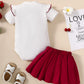 Baby Girl Ribbed Bodysuit and Pleated Skirt Set_1