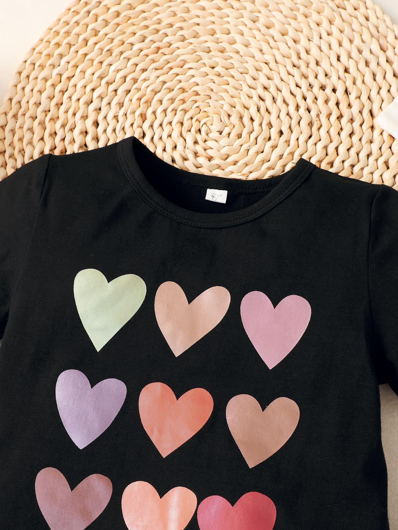Girls Heart Print T-Shirt and Joggers Set_7