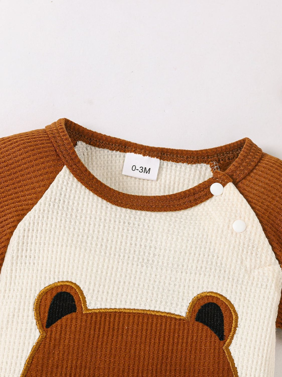 Baby Bear Graphic Waffle-Knit Round Neck Jumpsuit_2