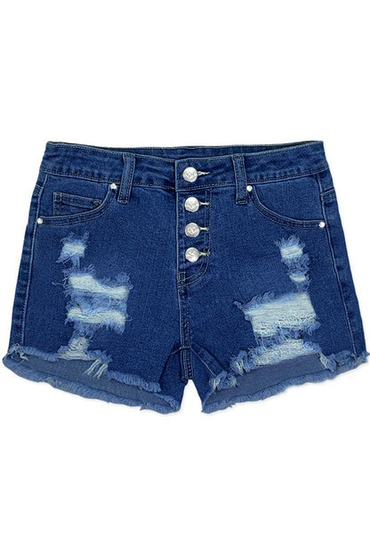 Full Distress Denim Shorts_2