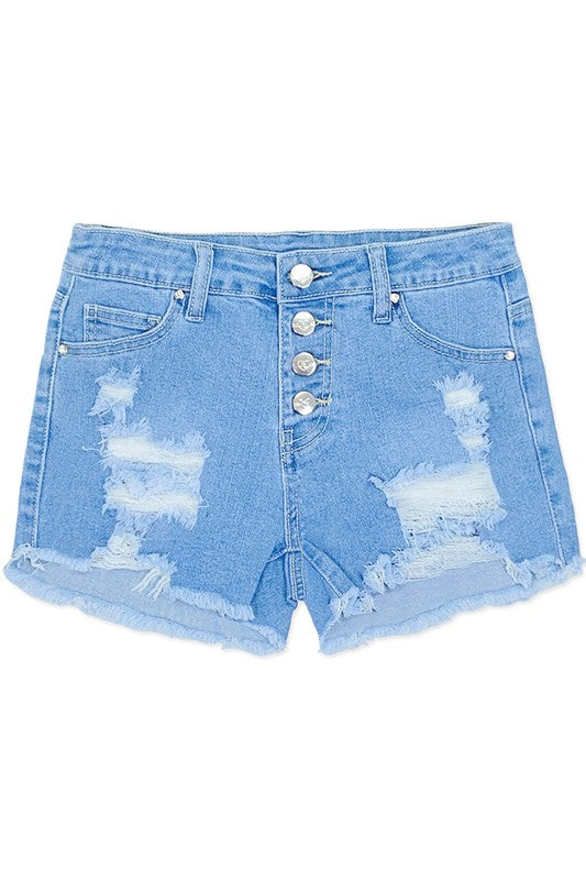 Full Distress Denim Shorts_1