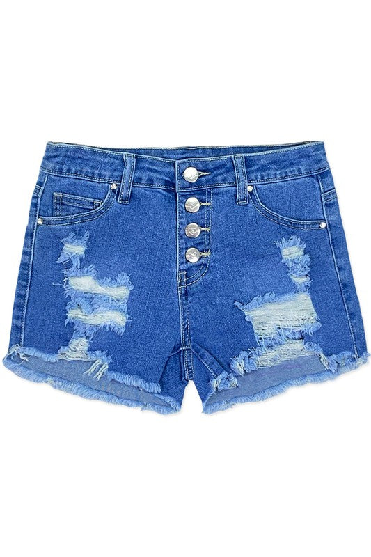 Full Distress Denim Shorts_3