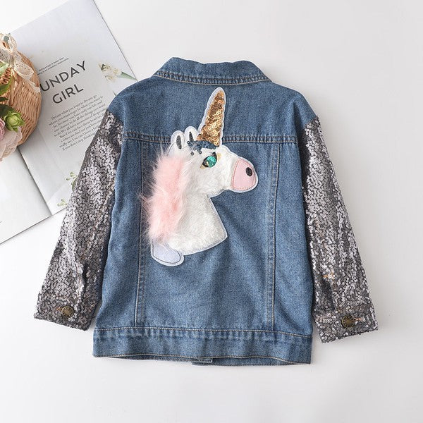 Girls Sequin Unicorn Denim Jacket_2