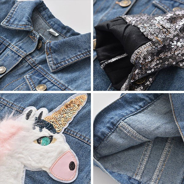 Girls Sequin Unicorn Denim Jacket_3