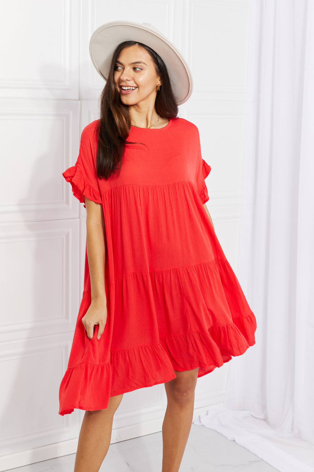 Full Size Tulip Fields Tiered Midi Dress_11