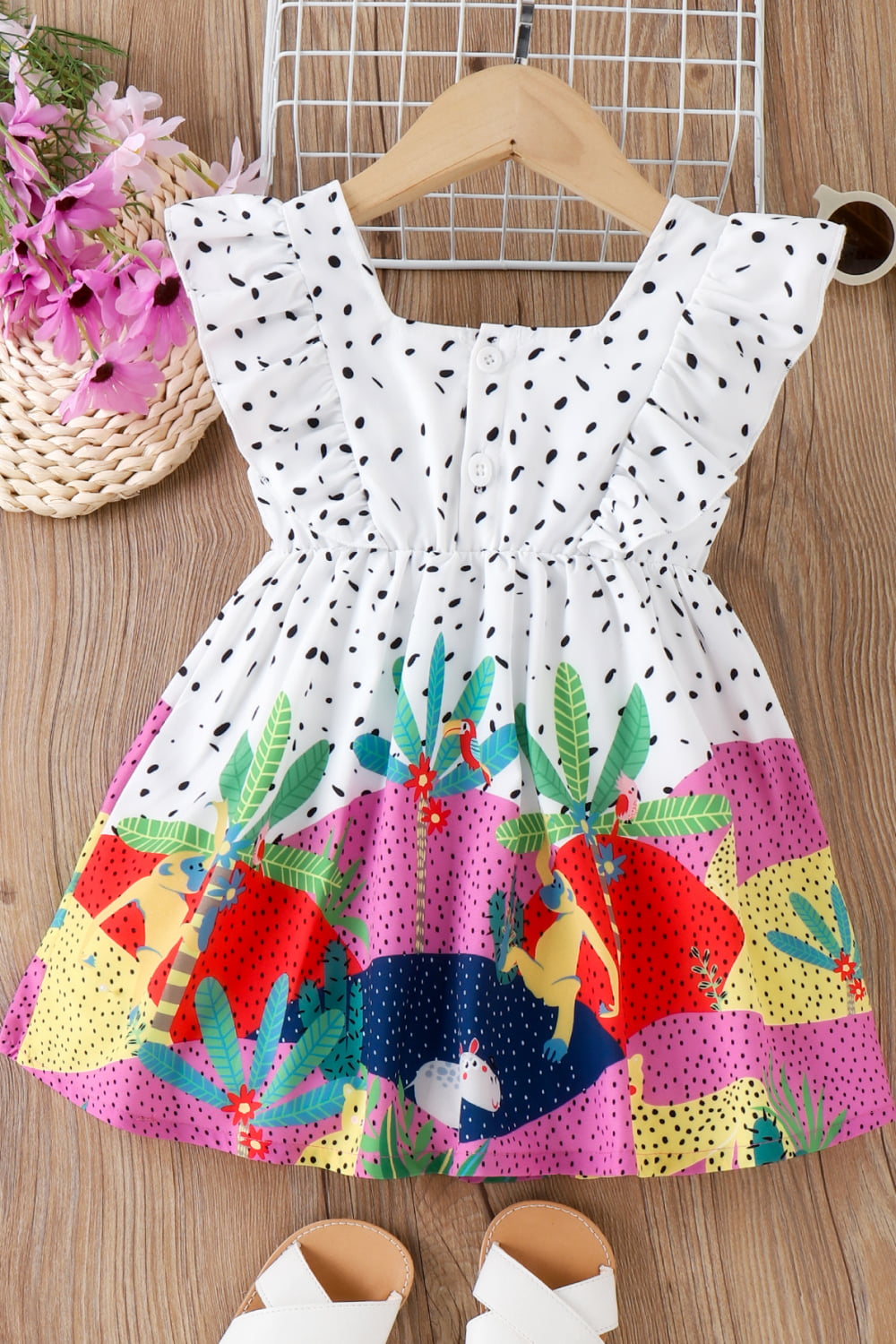 Girls Printed Ruffled Dress_1