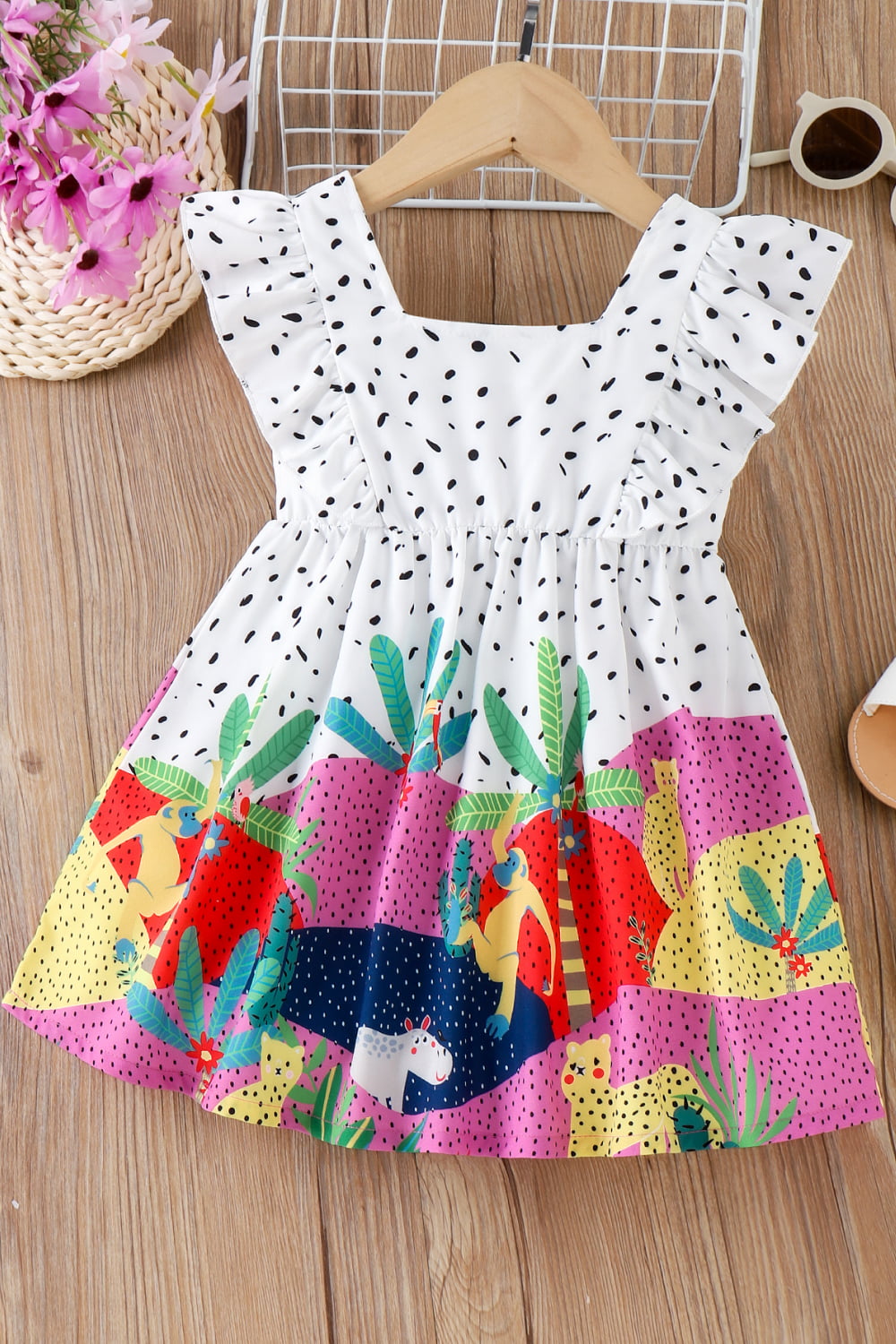 Girls Printed Ruffled Dress_2