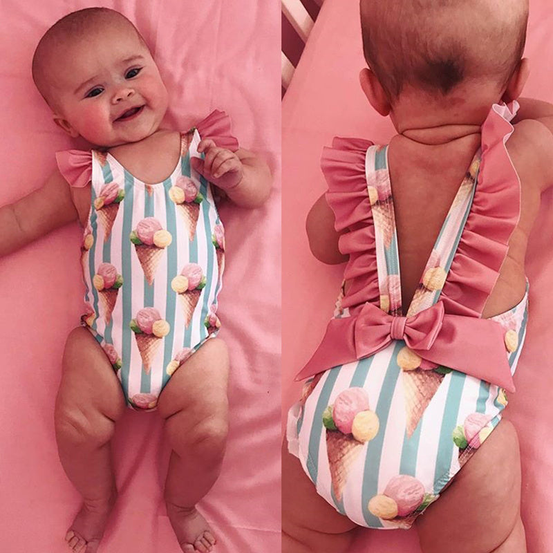 Children's Striped Backless Swimsuit_3