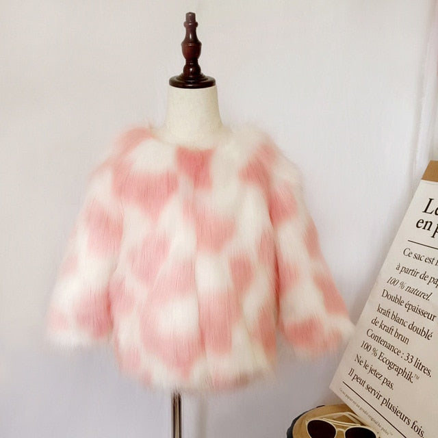 Posh Princess multi-color faux fur jacket (12M-8T) (S-4XL)